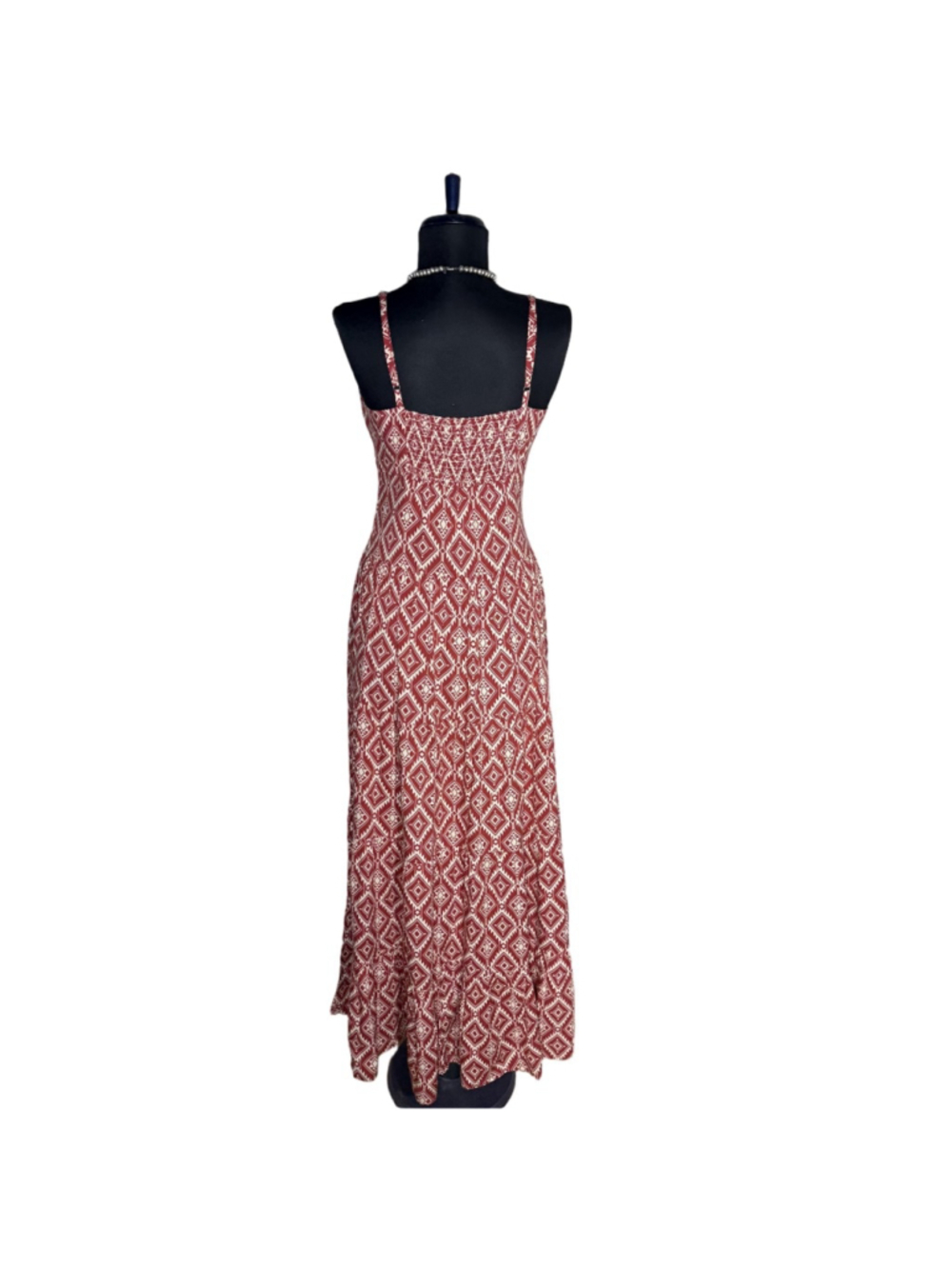 Rock & Roll Denim maxi dress hippy boho diamond tiers whimsigoth fairy western S - Picture 2 of 16